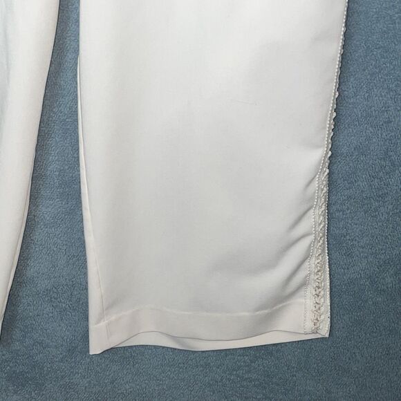 Eloquii‎ Womens Dress Pants 16 Cream Wide Leg Crochet Cutout Resort Coastal Chic - Picture 8 of 10
